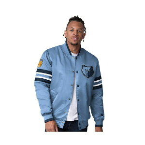 X^[^[ Y WPbgu] AE^[ Men's Light Blue Memphis Grizzlies Scout Varsity Satin Full-Snap Jacket Light Blue