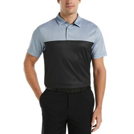 PGAツアー メンズ ポロシャツ トップス Men's Airflux Birdseye Block Print Short-Sleeve Golf Polo Shirt Tradewinds
