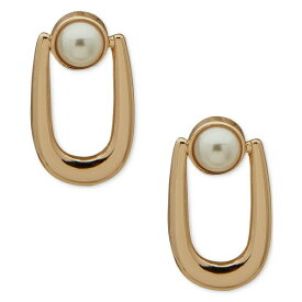 アンクライン レディース ピアス＆イヤリング アクセサリー Gold-Tone Link & Imitation Pearl Open Stud Earrings Pearl
