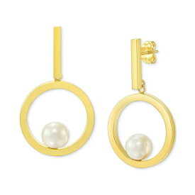 ホノラ レディース ピアス＆イヤリング アクセサリー Cultured Freshwater Pearl (7 - 7-1/2mm) Circle Drop Earrings in 14k Gold Gold