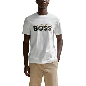 ヒューゴボス メンズ Tシャツ トップス Men's Logo Regular-Fit T-shirt White