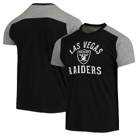 マジェスティックスレッズ メンズ Tシャツ トップス Las Vegas Raiders Majestic Threads Field Goal Slub TShirt Black/Gray