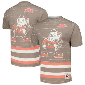 ミッチェル&ネス メンズ Tシャツ トップス Cleveland Browns Mitchell & Ness Jumbotron 3.0 TShirt Brown