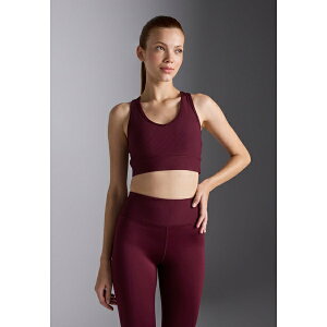C[u Ah Ih fB[X tBbglX X|[c MEDIUM SUPPORT RIBBED SPORTS BRA WITH RACER BACK - Medium support sports bra - bordeaux