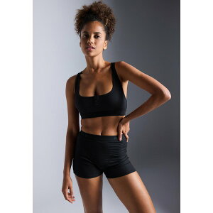C[u Ah Ih fB[X tBbglX X|[c LIGHT SUPPORT FINE RIBBED SPORTS BRA WITH RACER BACK - Medium support sports bra - black