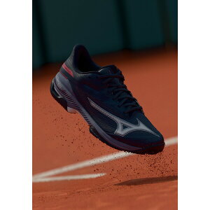 ~Ym Y tBbglX X|[c WAVE EXCEED COURT CLAY - Clay court tennis shoes - odyssey gray/white/blue granite