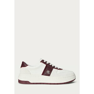 ラルフローレン レディース スニーカー シューズ HARLIE TWO-TONE LEATHER & SUEDE SNEAKER - Trainers - snow white/bianco/dark garnet