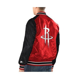 スターター レディース ジャケット＆ブルゾン アウター Men's Red, Black Houston Rockets Renegade Satin Full-Snap Varsity Jacket Red, Black
