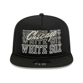 ニューエラ レディース 帽子 アクセサリー Men's Black Chicago White Sox Street Team A-Frame Trucker 9FIFTY Snapback Hat Black