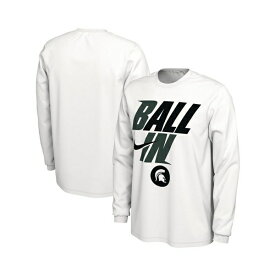 ナイキ レディース Tシャツ トップス Men's White Michigan State Spartans Ball In Bench Long Sleeve T-shirt White