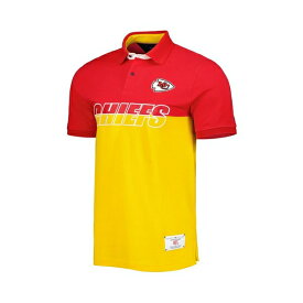 トミー ヒルフィガー レディース シャツ トップス Men's Yellow, Red Kansas City Chiefs Color Block Polo Shirt Yellow, Red