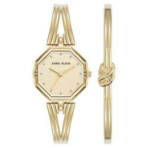 �A���N���C�� ���f�B�[�X �r���v �A�N�Z�T���[ Women's Quartz Octagonal Deco Gold-Tone Metal Alloy Watch Set, 26mm Gold-tone