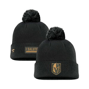 �t�@�i�e�B�N�X �����Y �X�q �A�N�Z�T���[ Men's Black Vegas Golden Knights Military Appreciation Cuffed with Pom Knit Hat Black