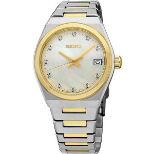 �Z�C�R�[ ���f�B�[�X �r���v �A�N�Z�T���[ Women's Diamonds Quartz Silver Stainless Steel Watch, 34mm Mother Of Pearl