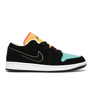 Jordan �W���[�_�� �����Y �X�j�[�J�[ �yJordan 1 Low Black Aurora Green Laser Orange�z �T�C�Y US_9.5(27.5cm) Black/Black-Aurora Green-Laser Orange-Bright Crimson