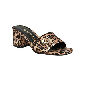 QX fB[X T_ V[Y Women's Gallai Slip-On Open Toe Block Heeled Sandals Leopard