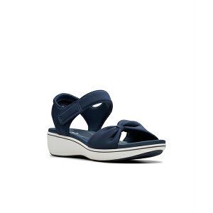 N[NX fB[X T_ V[Y Cloudsteppers Women's Breeze Rae Sara Riptape Flat Sandals Navy Textile