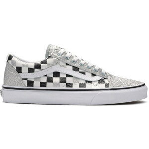 Vans oY fB[X Xj[J[ yVans Old Skool Glitter Checkerboard (Women's)z TCY US_8(25.0cm) Silver/True White-Black