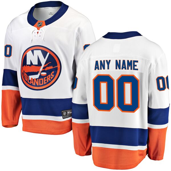 ファナティクス メンズ ユニフォーム トップス New York Islanders Fanatics Branded Away Breakaway Custom Jersey White