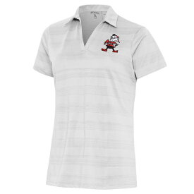 アンティグア レディース ポロシャツ トップス Cleveland Browns Antigua Women's Throwback Logo Compass Polo White