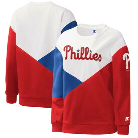 スターター レディース パーカー・スウェットシャツ アウター Philadelphia Phillies Starter Women's Shutout Pullover Sweatshirt White/Red