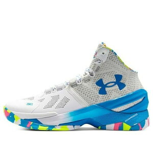 Under Armour A_[A[}[ Y Xj[J[ White/Blue/Pink/Green yUnder Armour Curry 2 Retro 'Splash Party' 3026282-100z TCY US_10.5(28.5cm)