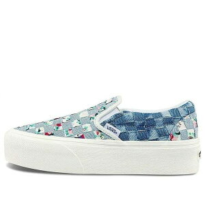 Vans oY fB[X Xj[J[ y(WMNS) Vans Classic Slip-On Stackform Low-Top Sneakers Denim-Blue 'Blue White' VN0A7Q5RB12z TCY US_5.5(22.5cm)