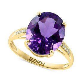 エフィー コレクション レディース リング アクセサリー EFFY&reg; Amethyst (4-1/6 ct. t.w.) & Diamond (1/20 ct. t.w.) Oval Ring in 14k Gold 14K Gold