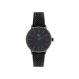 アディダス レディース 腕時計 アクセサリー Unisex Three Hand Code One Black Silicone Strap Watch 38mm Black