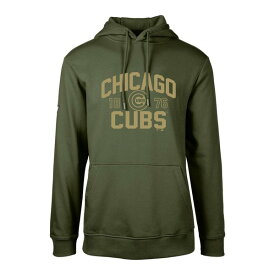 レベルウェア メンズ パーカー・スウェットシャツ アウター Chicago Cubs Levelwear Podium Line Up Pullover Hoodie Green