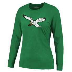 マジェスティックスレッズ レディース Tシャツ トップス Saquon Barkley Philadelphia Eagles Majestic Threads Women's Name & Number Long Sleeve TShirt Kelly Green