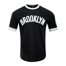 プロスタンダード メンズ Tシャツ トップス Brooklyn Nets Pro Standard Classic Chenille Double Knit TShirt Black