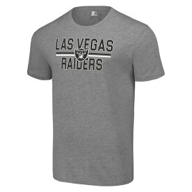 スターター メンズ Tシャツ トップス Las Vegas Raiders Starter Mesh Team Graphic TShirt Heather Gray