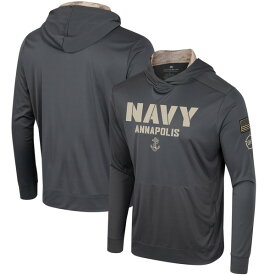 コロシアム メンズ Tシャツ トップス Navy Midshipmen Colosseum OHT Military Appreciation Long Sleeve Hoodie TShirt Charcoal