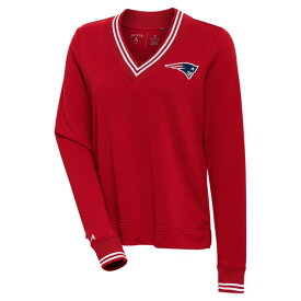 【送料無料】 アンティグア レディース Tシャツ トップス New England Patriots Antigua Women's Parker VNeck Pullover Sweatshirt Red