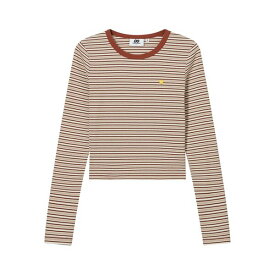 チョコレート レディース Tシャツ トップス Striped long-sleeve t-shirt Orange