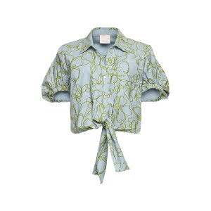 �T���N�A�Z�v�g ���f�B�[�X �V���c �g�b�v�X Zoanne floral shirt Blue