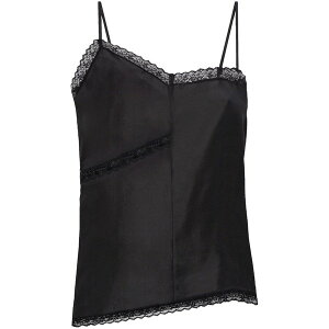 �}���^���}���W�F�� ���f�B�[�X �J�b�g�\�[ �g�b�v�X Lace-detail silk top Black