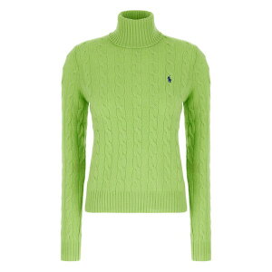 �����t���[���� ���f�B�[�X �j�b�g&�Z�[�^�[ �A�E�^�[ Cable-knit turtleneck sweater Green