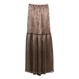 �t�H���e �t�H���e ���f�B�[�X �X�J�[�g �{�g���X Metallic pleated skirt Brown
