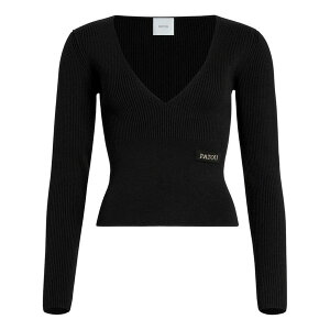 �W�����p�g�D ���f�B�[�X �j�b�g&�Z�[�^�[ �A�E�^�[ V-neck ribbed sweater Black