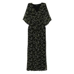 �}���R�|�[�� ���f�B�[�X �����s�[�X �g�b�v�X Floral belted maxi dress Black