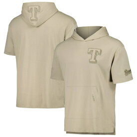 プロスタンダード メンズ Tシャツ トップス Texas Rangers Pro Standard Neutral Hoodie TShirt Pewter