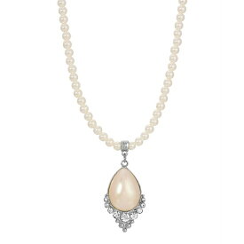 2028 レディース ネックレス・チョーカー・ペンダントトップ アクセサリー Women's Crystal and Imitaion Pearl Teardrop Necklace White