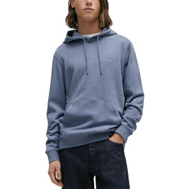 ヒューゴボス メンズ パーカー・スウェットシャツ アウター Men's Logo Patch Hoodie Open Blue