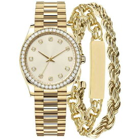 ジョーンズニューヨーク レディース 腕時計 アクセサリー Women's Gold-Tone Bracelet Watch Gift Set 46mm Gold