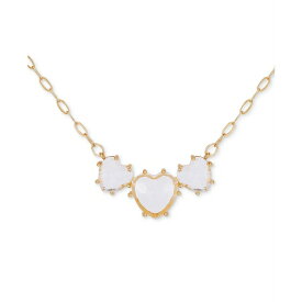 ゲス レディース ネックレス・チョーカー・ペンダントトップ アクセサリー Triple Heart-Shape Stone Statement Necklace, 16" + 2" extender Gold