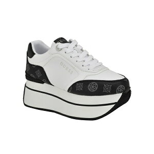 QX fB[X Xj[J[ V[Y Women's Camrio Casual Double Platform Lace Up Sneakers White/Black Multi Logo