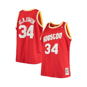 ~b`F&lX Y Vc gbvX Men's Hakeem Olajuwon Red Houston Rockets Big and Tall Hardwood Classics Jersey Red