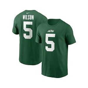 �i�C�L �����Y �V���c �g�b�v�X Men's Garrett Wilson Green New York Jets Name Number T-Shirt Green
